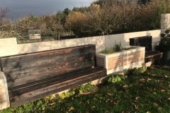 2 bancs effet brulé en douglas