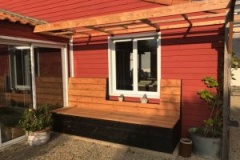 banc servant de coffre en bois brulé
