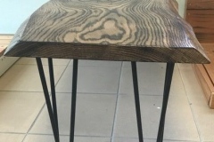 table basse de salon en chêne effet bûlé